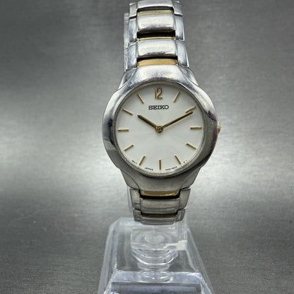 Seiko Watch Women 27mm White Dial Two Tone Round 7N00-0AD0 New Battery5