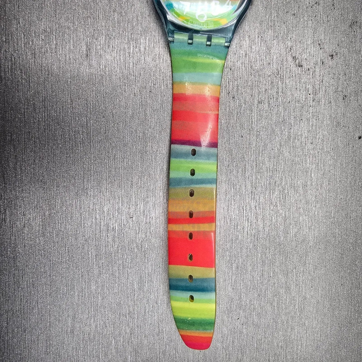 Swatch COLOR THE SKY Watch Women Multicolor Dial Blue Case GS124 New Battery12