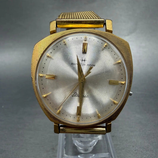 Hamilton Ricoh Electric Watch Men 35mm Champagne Dial Gold Asymmetrical PARTS0