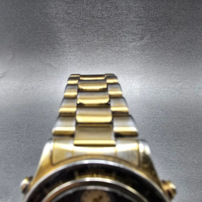 Seiko World Time Watch Men 38mm Black Dial Gold 5T52 Movement 6A40 AlarmPARTS5