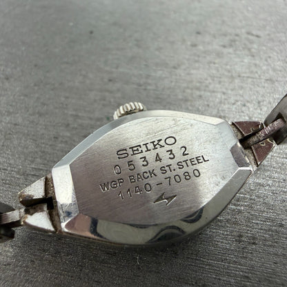 Seiko Special Watch Women 15mm White Dial Silver Tone Manual Wind 1140-7080 Runs9
