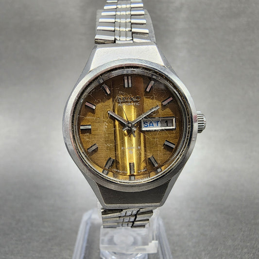 Seiko Automatic Watch Women 26mm Yellow Dial Silver Tone Daydate 2706-0260 Runs