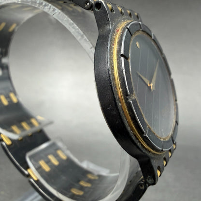 Seiko Watch Women 30mm Black Dial Black & Gold Tone Round 5P30-6A39 New Battery3