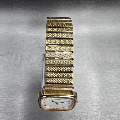 Seiko Watch Men 27mm White Dial Gold Tone Rectangle 5P31-5270 New Battery4