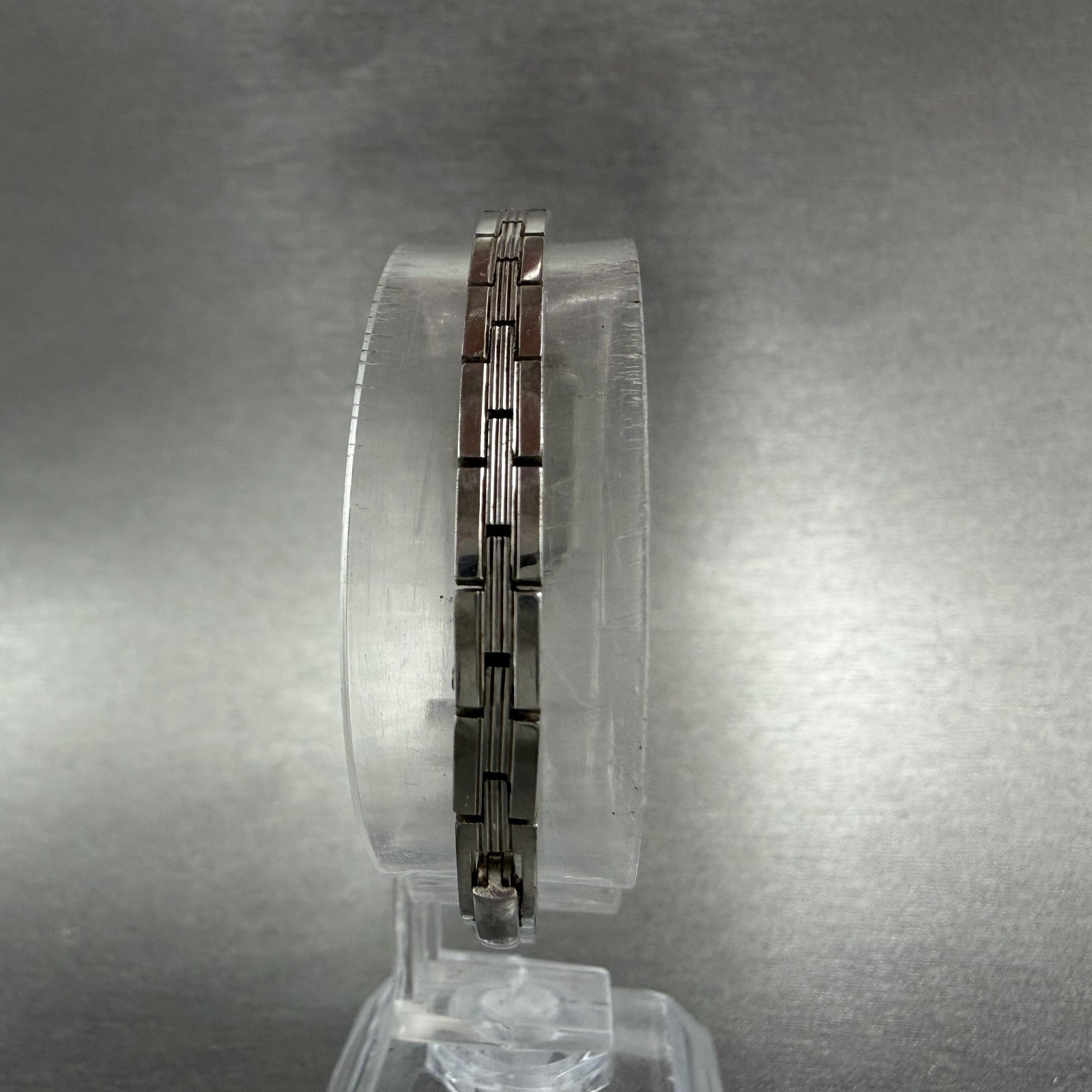 Seiko Watch Women 12mm Gray Dial Silver Tone Rectangle 2E20-5179 New Batt IJI7