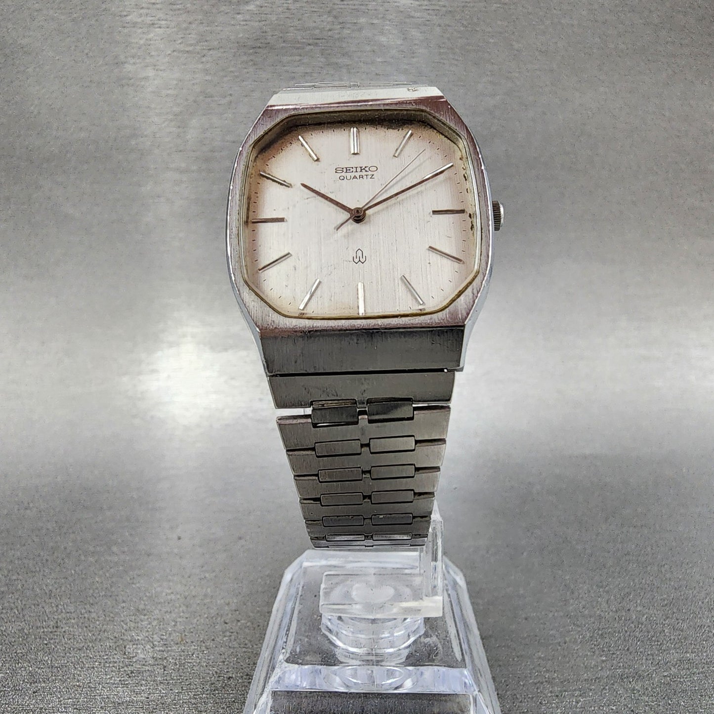 Seiko Tank Watch Men 30mm Silver Dial Silver Tone 2621-5180 New Battery