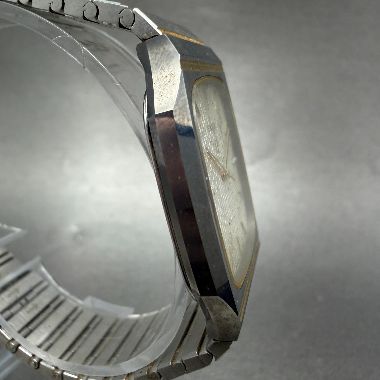 Seiko Dolce Watch Men 29mm Silver Dial Two Tone Rectangle 9531-5140 New Battery3
