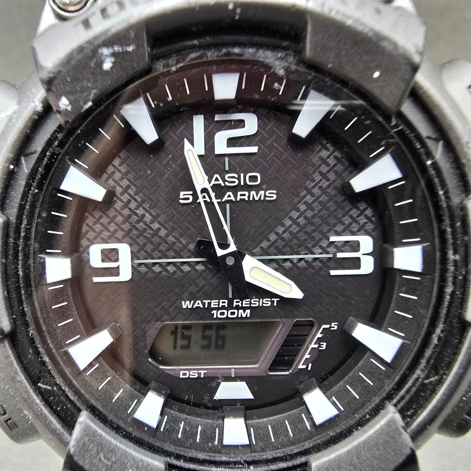 Casio AQ-S810W Watch Men 47mm Black Gray Alarm Chronograph Analog Digital Solar1
