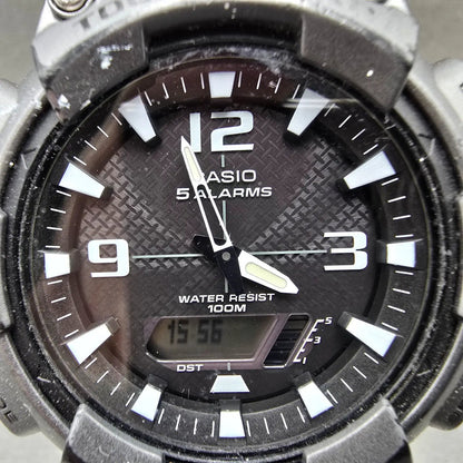 Casio AQ-S810W Watch Men 47mm Black Gray Alarm Chronograph Analog Digital Solar1