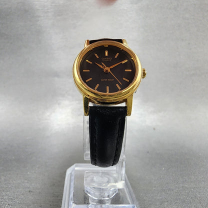 Casio Watch Women 24mm Black Dial Gold Tone Round LTP1095 New Battery5