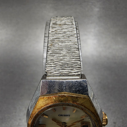 Orient Minimatic Watch Women 25mm MOP Dial Two Tone Date 49733701 Runs4