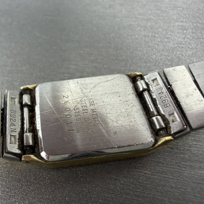 Seiko Lassale Tank Watch Women 18mm Champagne Dial Gold Tone 1230-5159 New Batt9