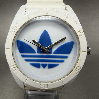 Adidas Santiago Watch Men 43mm White Dial White Tone Round  ADH2824 New Battery1