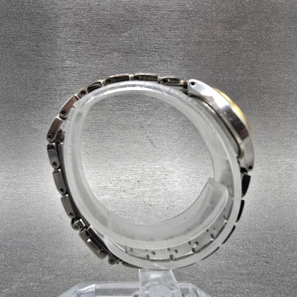 Seiko Solar Watch Women 22mm White Dial Two Tone Round V115-0AG0 Runs8