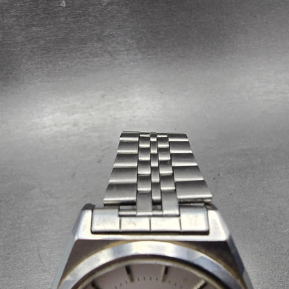 Seiko 5 Automatic Watch Men 38mm Silver Dial Silver Tone Daydate 7009-876A PARTS4