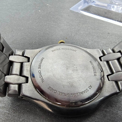 Wittnauer Watch Men 35mm White Dial Two Tone Date Round 12B01 New Battery9