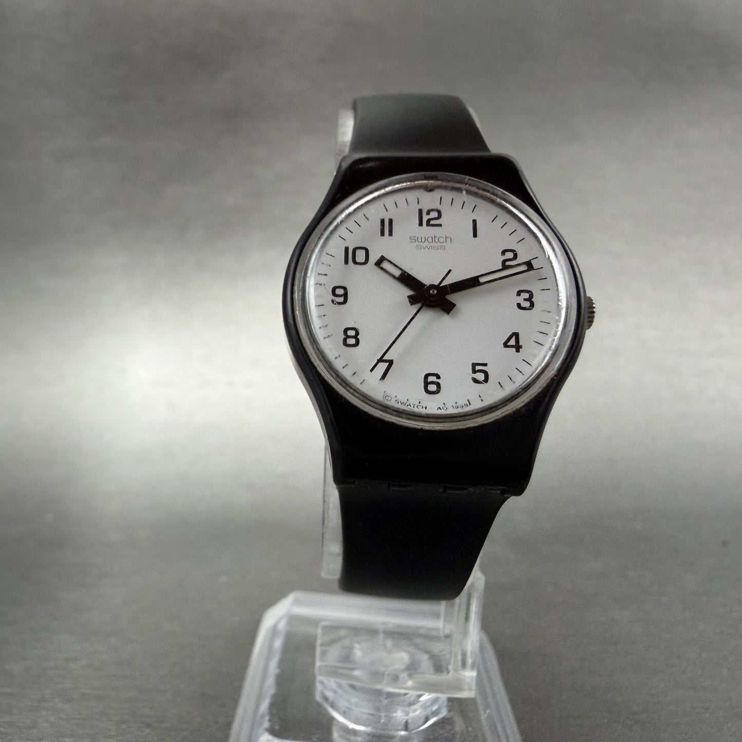 Swatch Something New Watch Women 24mm White Dial Black Tone Round LB153 NewBat5