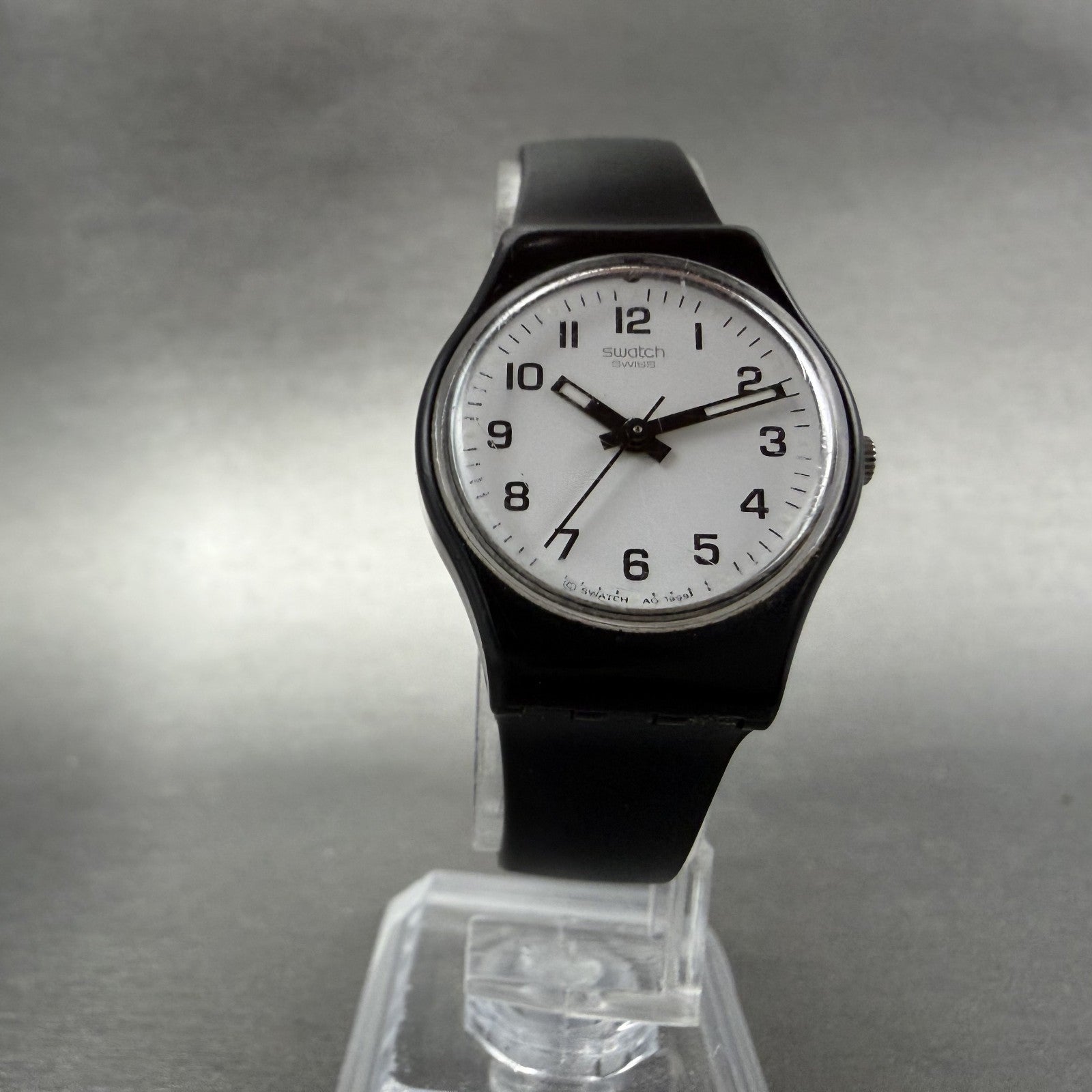 Swatch Something New Watch Women 24mm White Dial Black Tone Round LB153 NewBat5