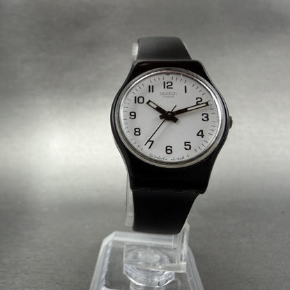 Swatch Something New Watch Women 24mm White Dial Black Tone Round LB153 NewBat5