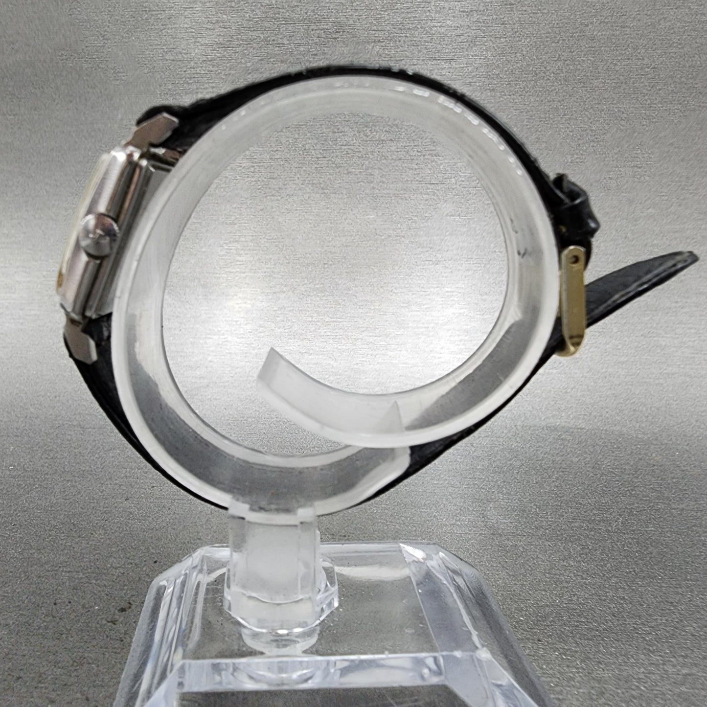 Juvenia Tank Watch Women 21mm Champagne Dial Silver Tone Rectangle Manual Wind7