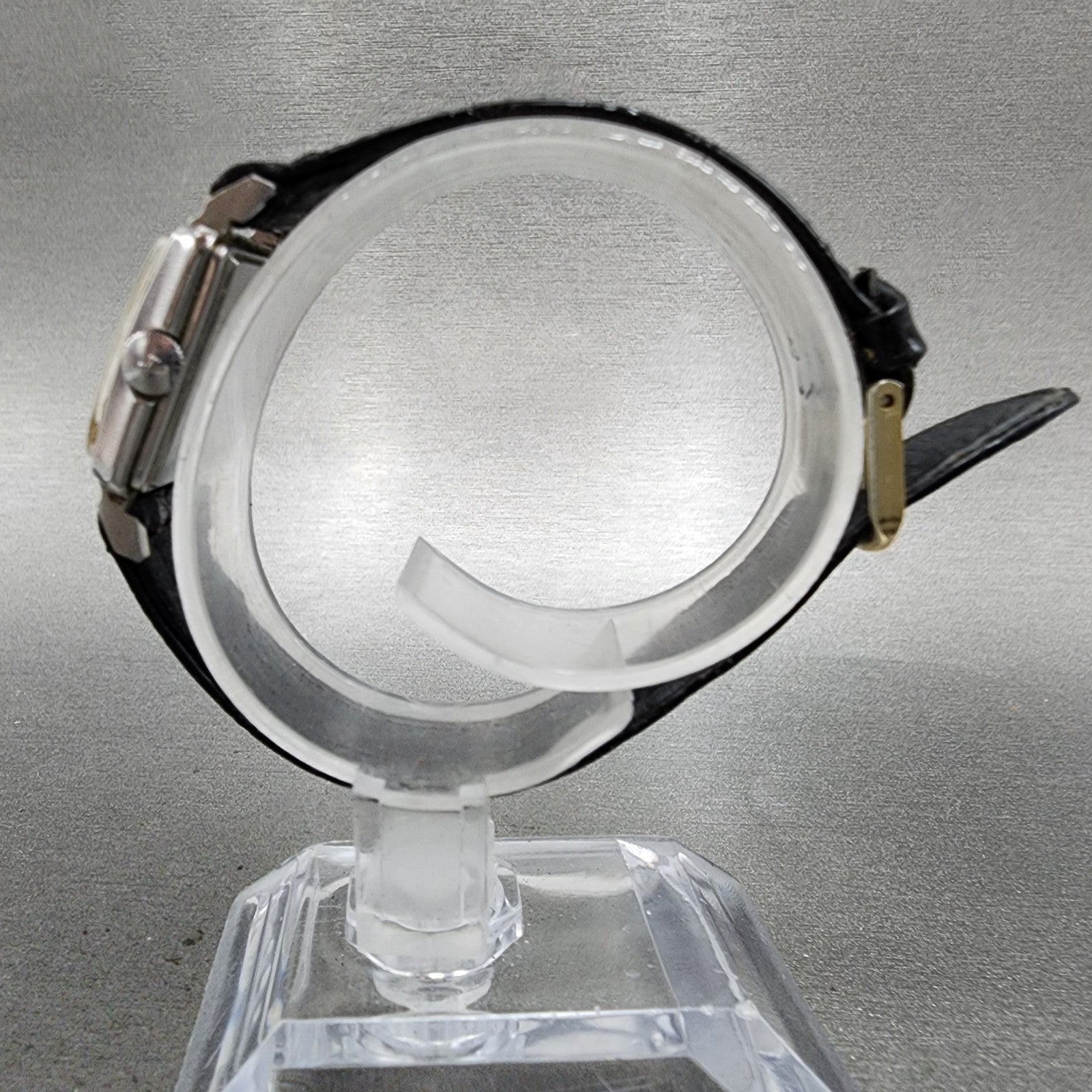 Juvenia Tank Watch Women 21mm Champagne Dial Silver Tone Rectangle Manual Wind7