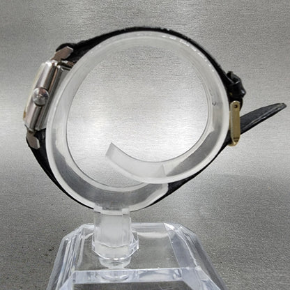 Juvenia Tank Watch Women 21mm Champagne Dial Silver Tone Rectangle Manual Wind7