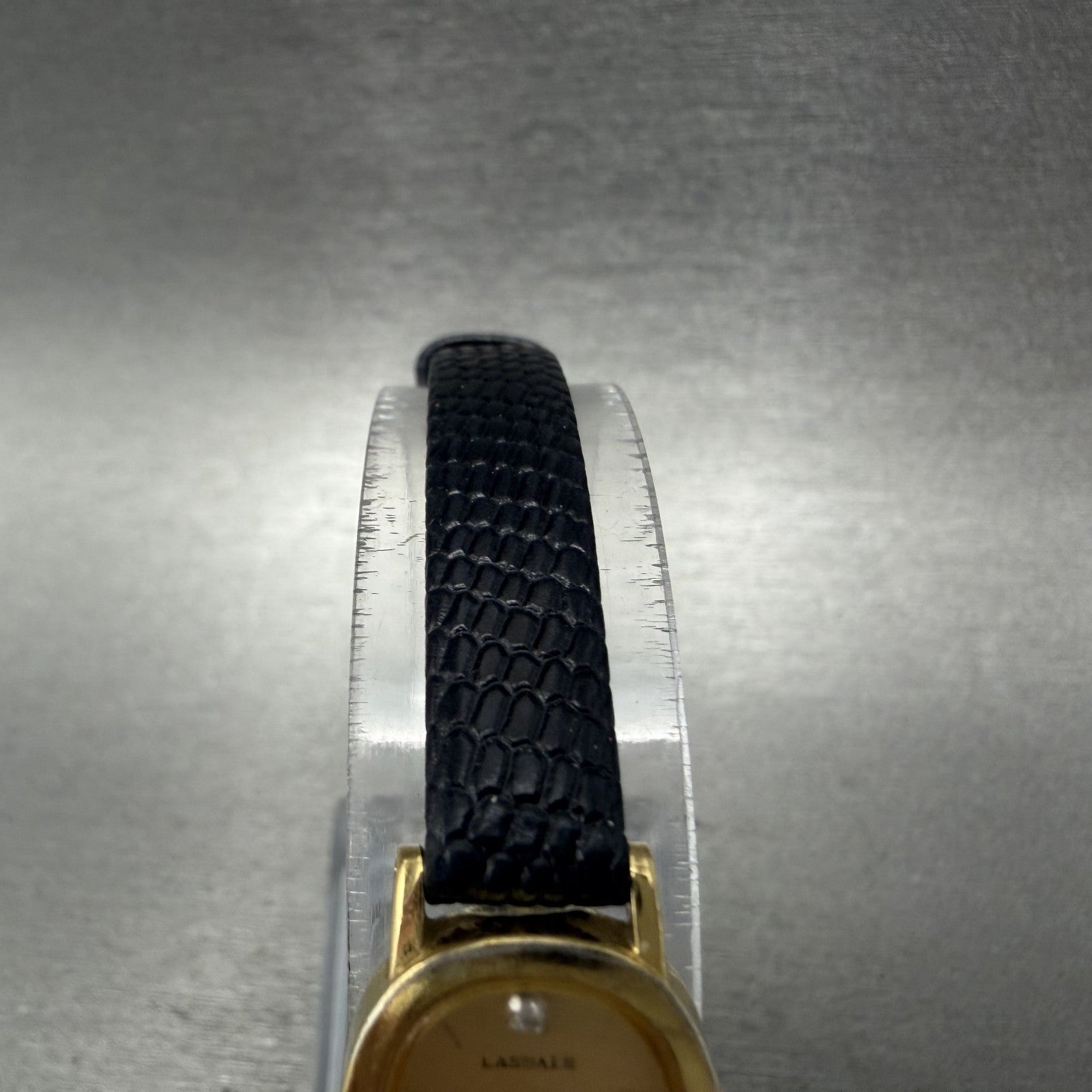 Seiko Lassale Watch Women 15mm Champagne Dial Gold Tone Oval 2F50-5269 New Batt4
