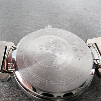 Bulova Marc Anthony Watch Women 26mm White Dial Silver Tone Diamond Accents B123