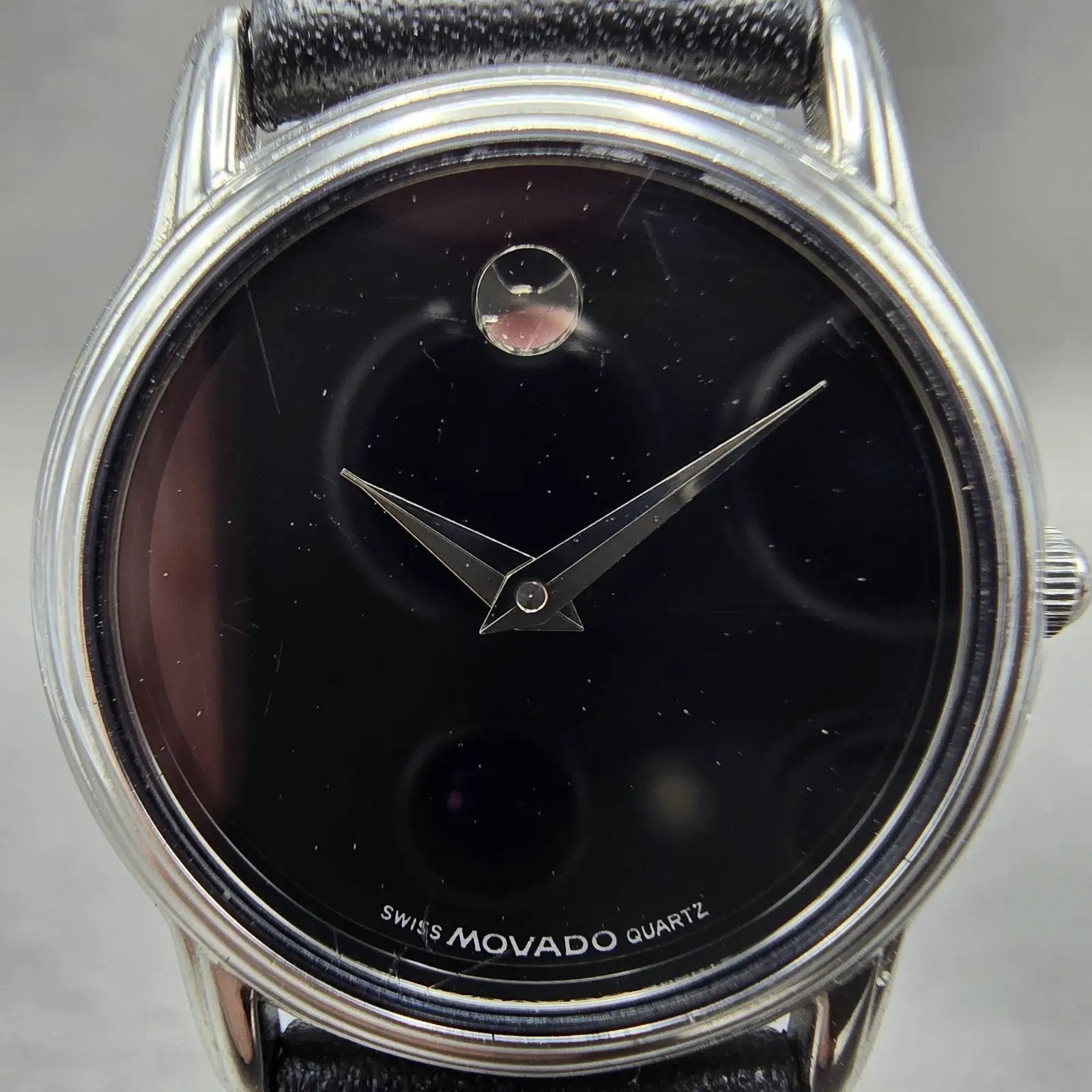 Movado Museum Watch Women 26mm Black Dial Silver Tone Round 84-E4-9840 New Batt1