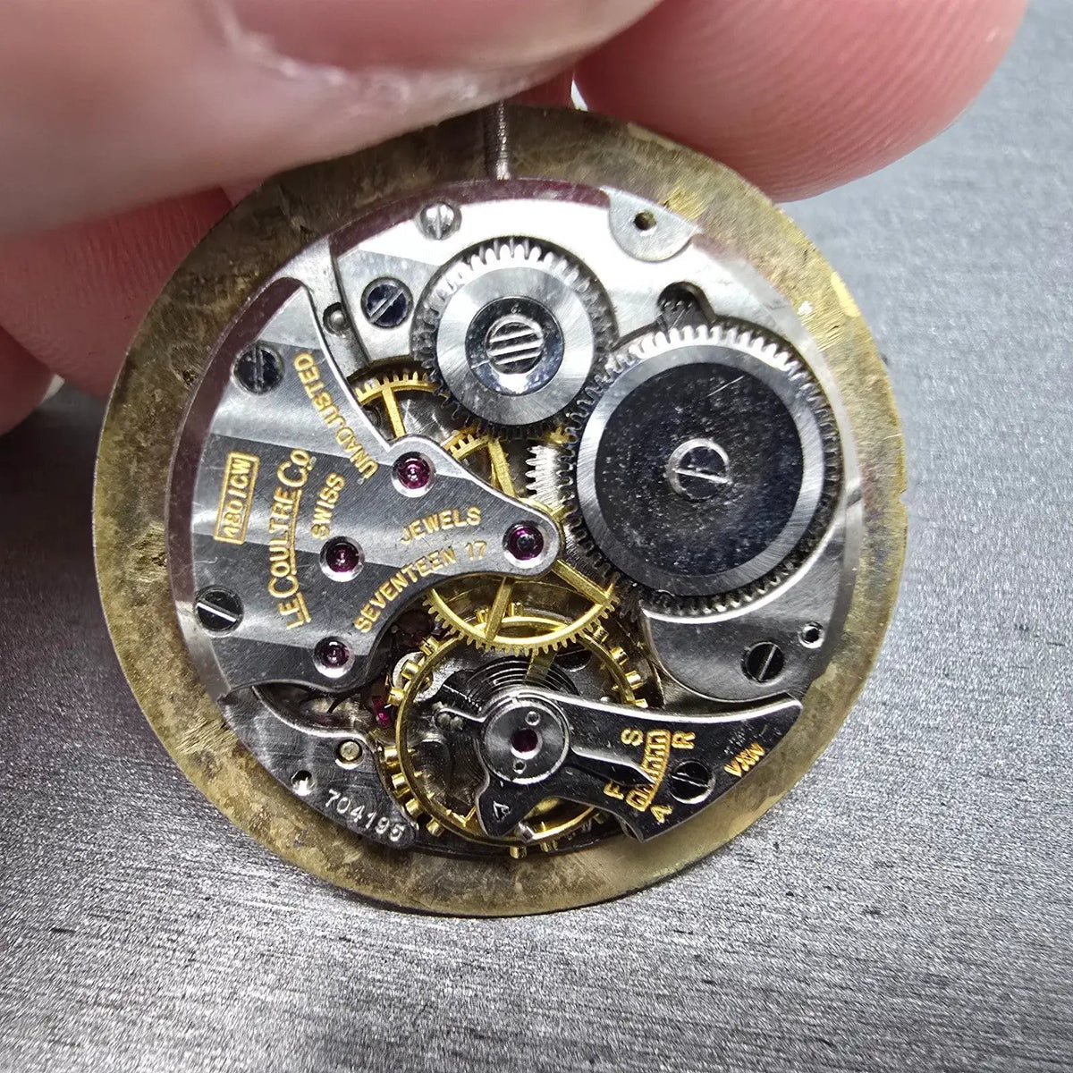 LeCoultre 480/CW Movement Manual Wind 17 Jewels Dial & Hands Vintage6