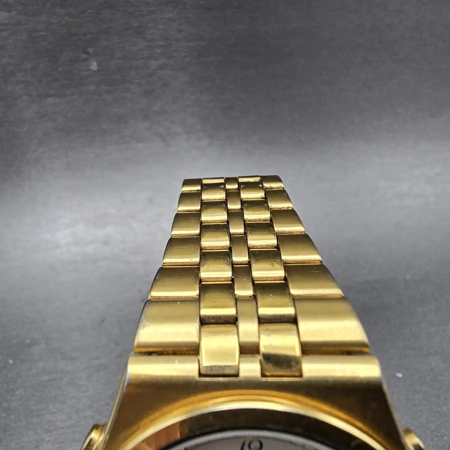 Seiko Chronograph Watch Men 38mm Cream Dial Gold Tone Daydate READ!! New Battery4