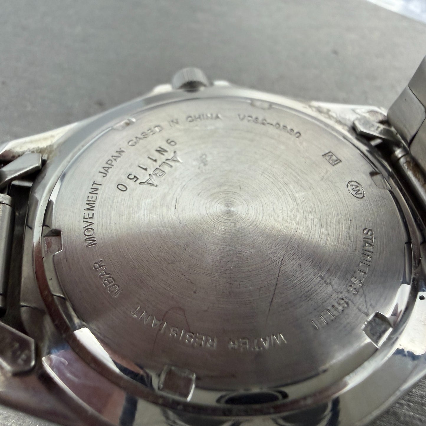 Seiko Alba field Gear Watch Men 40mm Luminous Dial Steel Date V732-0R30 PARTS10