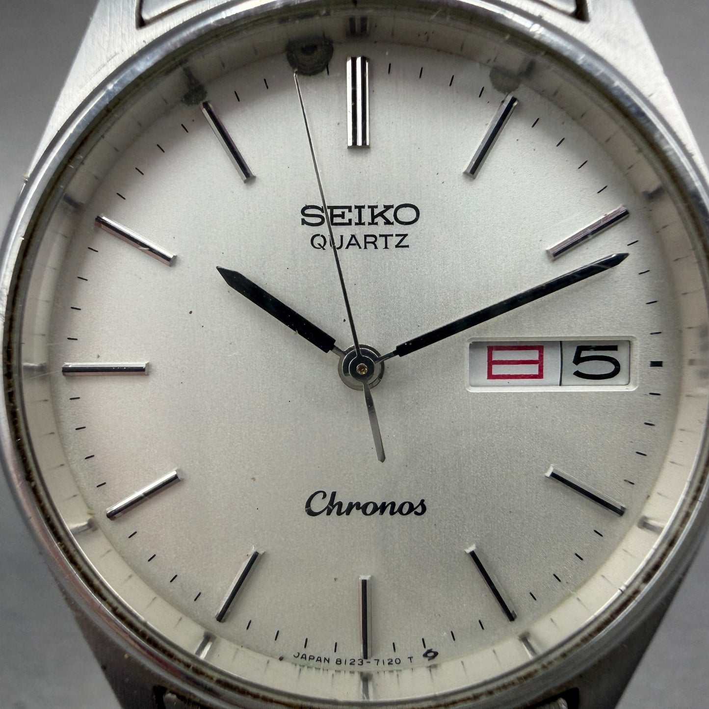 Seiko Chronons Watch Men 33mm Silver Dial Silver Tone Daydate READ!! New Battery1