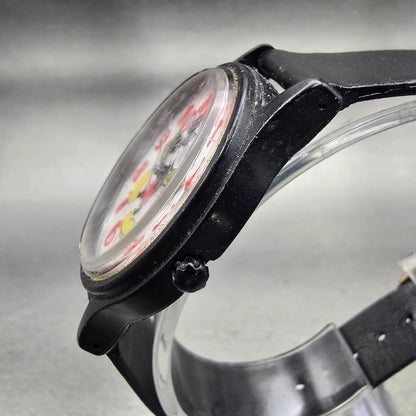 Lorus Mickey Mouse Watch Men 35mm White Dial Black Tone V515-8000 New Battery2
