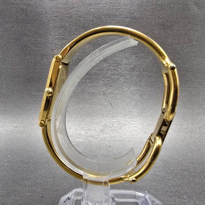 Gucci 1500L Tank Watch Women 13mm Champagne Dial Gold Tone Rectangle New Bat Box8