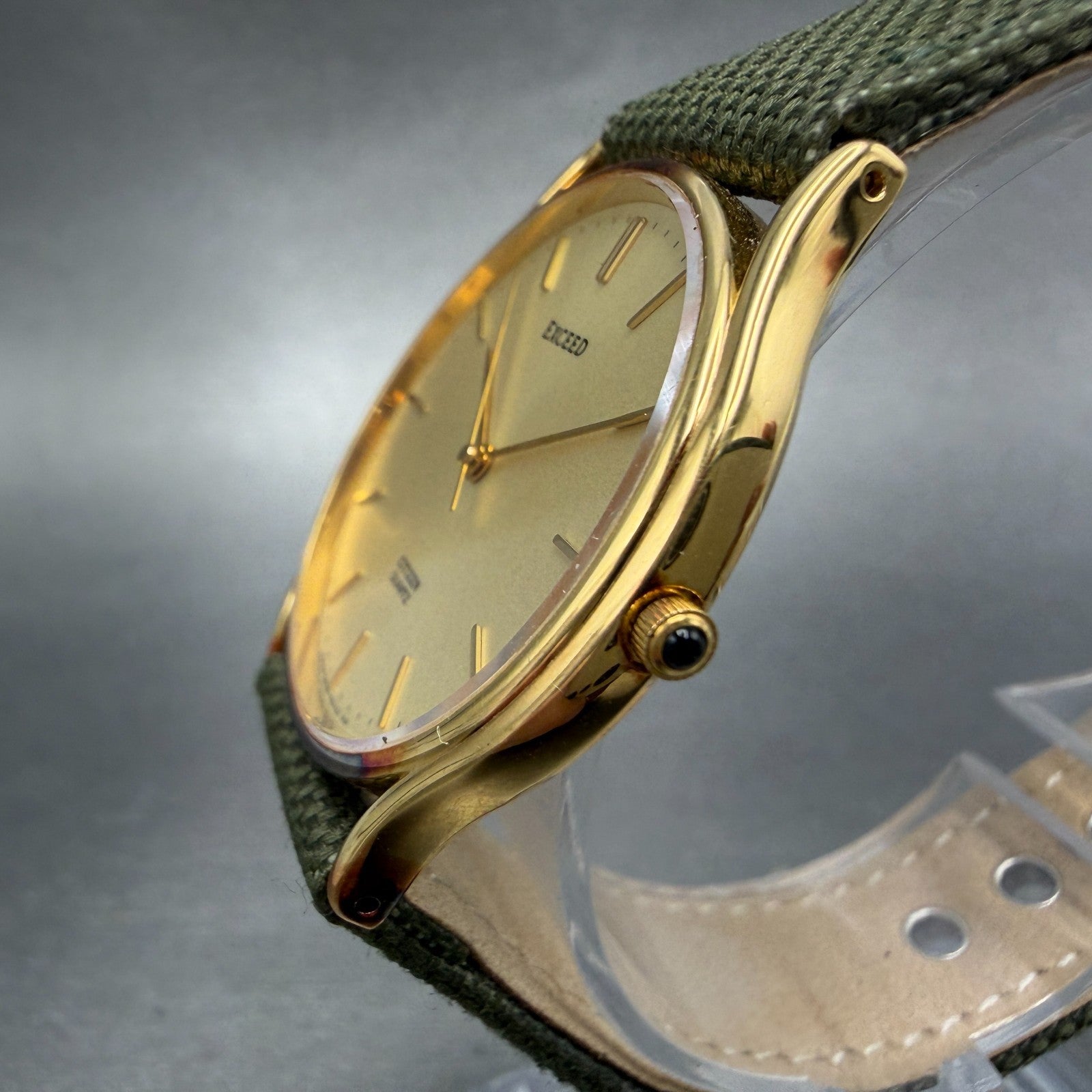 Citizen Exceed Watch Men 32mm Gold Dial Gold Tone Round 5639-F60854 New Battery2