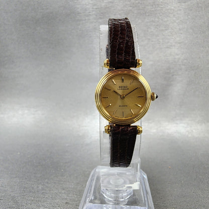 Seiko Lassale Watch Women 19mm Champagne Dial Gold Tone 14000888 New Battery5