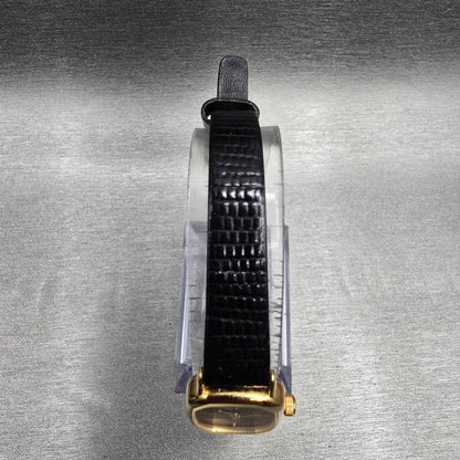 Citizen CQ Watch Women 17mm Black Dial Gold Tone Oval 5920-S49810 New Battery KA4