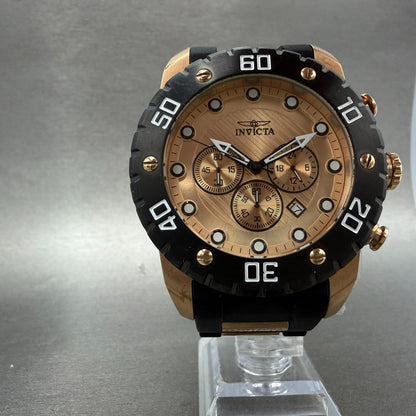 Invicta Pro Diver Chrono Watch Men 50mm Rose Gold Dial Rose Gold Tone New Batt5