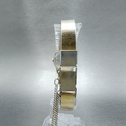 Seiko Watch Women 20mm Gold Dial Gold Tone Round 1400-0039 New Battery