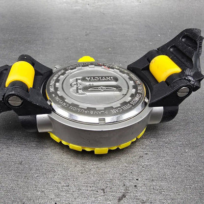 Invicta Chronograph Dive Watch Men 50mm Black Dial Steel Yellow 10038 NewBattery11