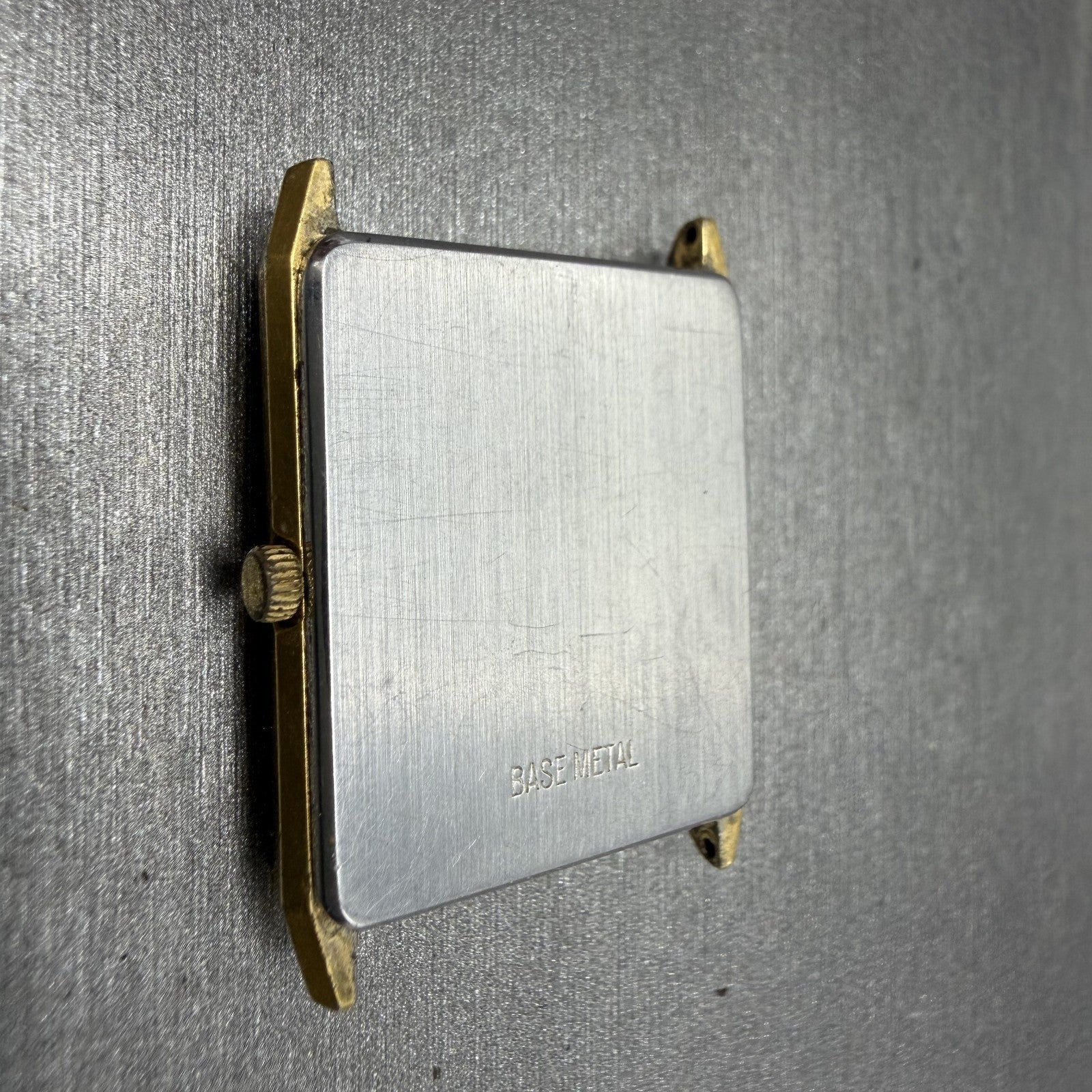 Wittnauer Tank Watch Men 25mm Champagne Dial Gold Tone Rectangle Vintage PARTS10