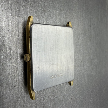 Wittnauer Tank Watch Men 25mm Champagne Dial Gold Tone Rectangle Vintage PARTS10