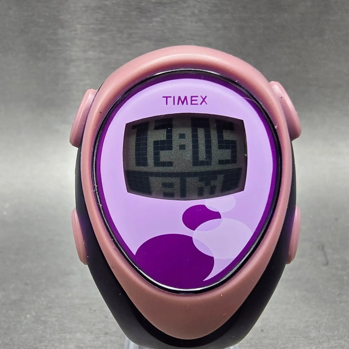 Timex Wrist Rave Watch Kids 37mm Purple Alarm Daydate Oval New Battery VTG0