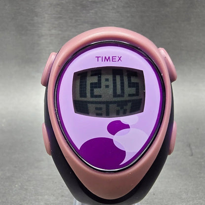 Timex Wrist Rave Watch Kids 37mm Purple Alarm Daydate Oval New Battery VTG0