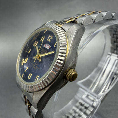 Waltham Prestige Watch Women 24mm Blue Dial Two Tone Daydate PC23 New Battery2