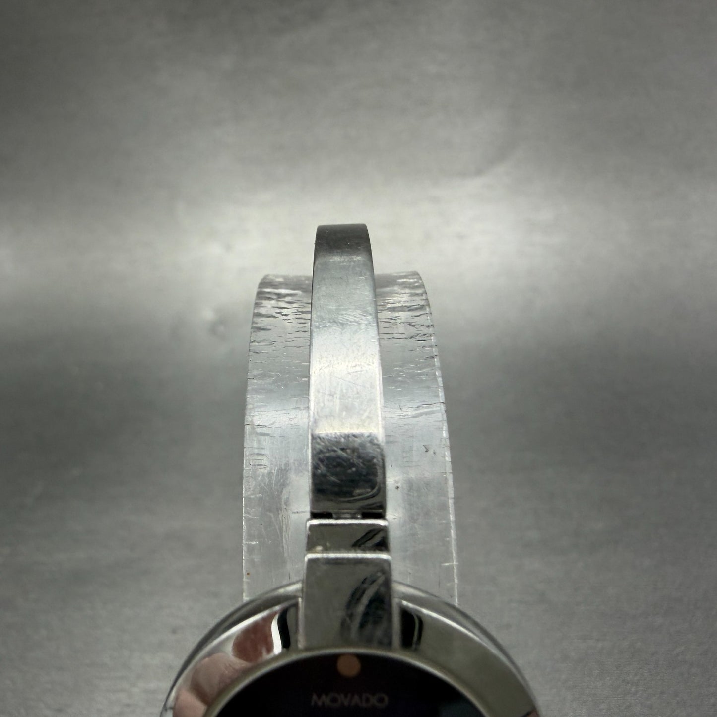 Movado Ela Bangle Watch Women 25mm Blue MOP Dial Steel Round 0607727 New Batt4