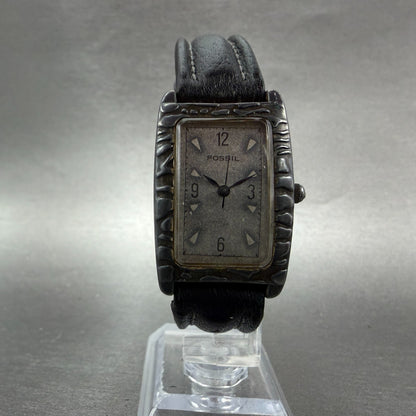 Fossil Tank Watch Unisex 24mm Gray Dial Silver Tone Rectangle ET7828 New Battery6
