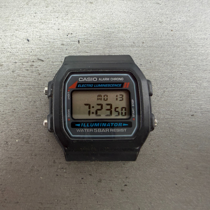 Casio Illuminator W-86 Watch Men 37mm Digital Black Alarm Chrono READ!! New batt0