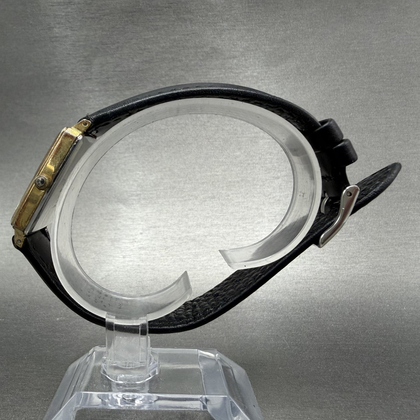 Seiko Tank Watch Men 27mm Black Dial Gold Tone Rectangle 2620-5370 New Battery6